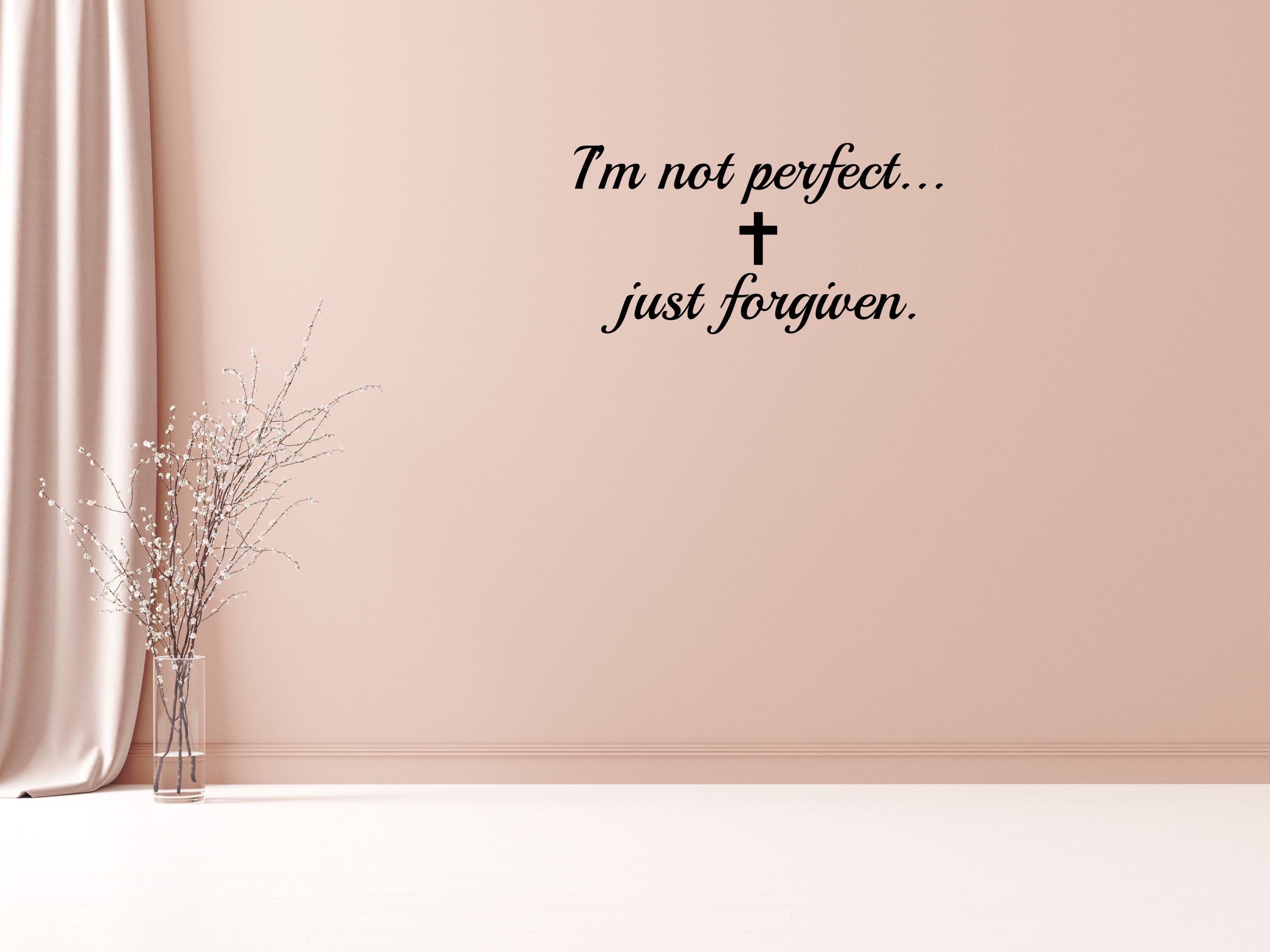 I'm Not Perfect Just Forgiven Vinyl Decal Wall Decal Custom Wall Custom Quote Verse Wall Decal Home Just Forgiven Sign Just Forgiven Decal Vinyl Wall Decal Done 