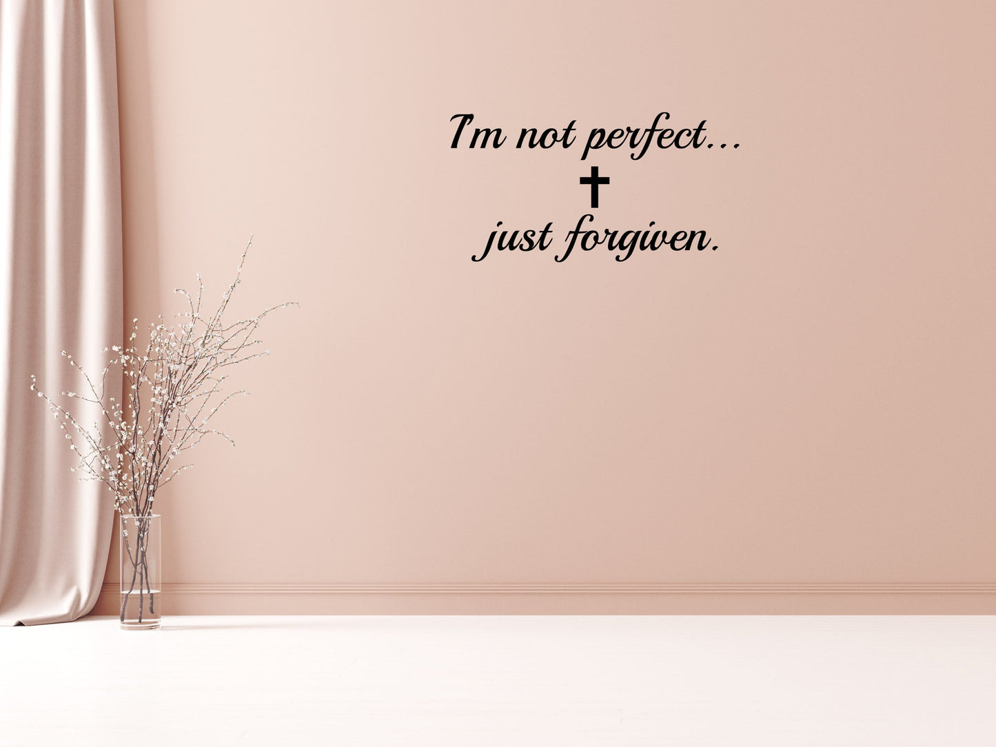 I'm Not Perfect Just Forgiven Vinyl Decal Wall Decal Custom Wall Custom Quote Verse Wall Decal Home Just Forgiven Sign Just Forgiven Decal Vinyl Wall Decal Done 
