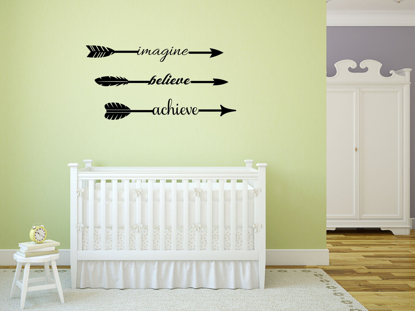 Imagine Believe Achieve - Inspirational Wall Decals Vinyl Wall Decal Inspirational Wall Signs 