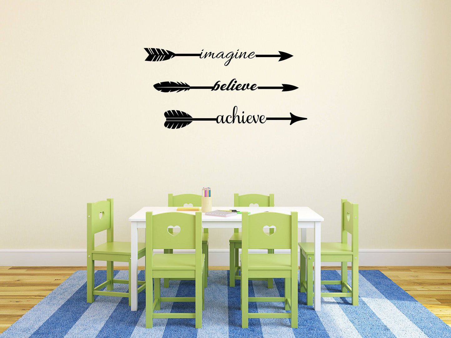 Imagine Believe Achieve - Inspirational Wall Decals Vinyl Wall Decal Inspirational Wall Signs 