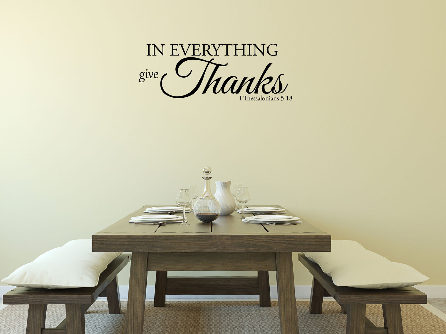 In Everything Give Thanks Vinyl Wall Decal Inspirational Wall Signs 