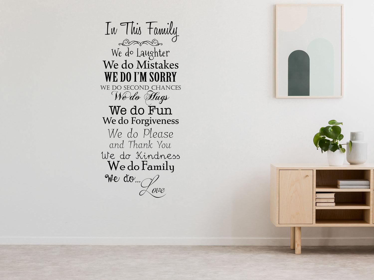 In This Family We Do... Vinyl Wall Decal Inspirational Wall Signs 
