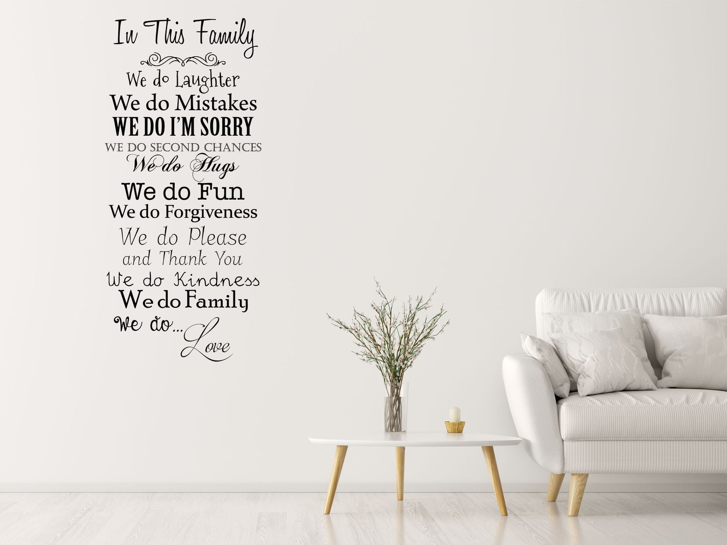 In This Family We Do... Vinyl Wall Decal Inspirational Wall Signs 