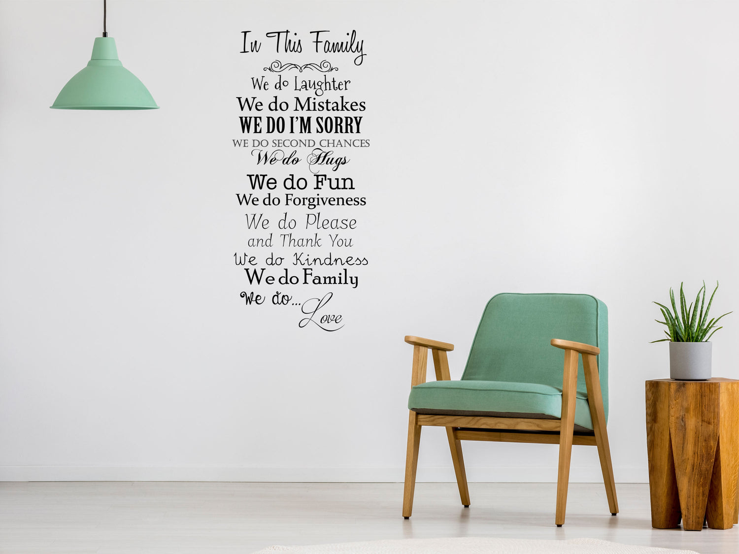 In This Family We Do... Vinyl Wall Decal Inspirational Wall Signs 