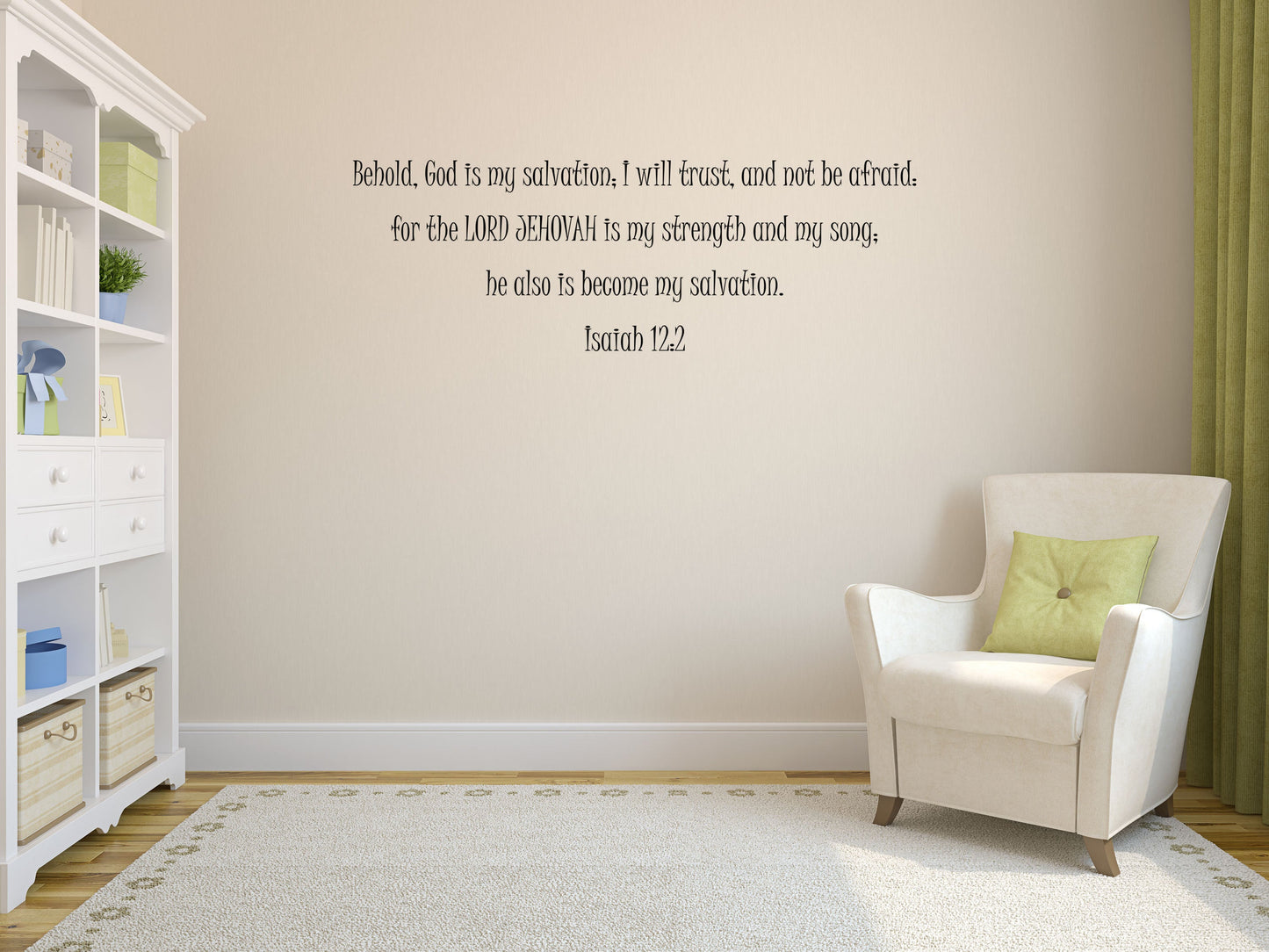 Isaiah 12:2 - Bible Verse Wall Decal Vinyl Wall Decal Inspirational Wall Signs 