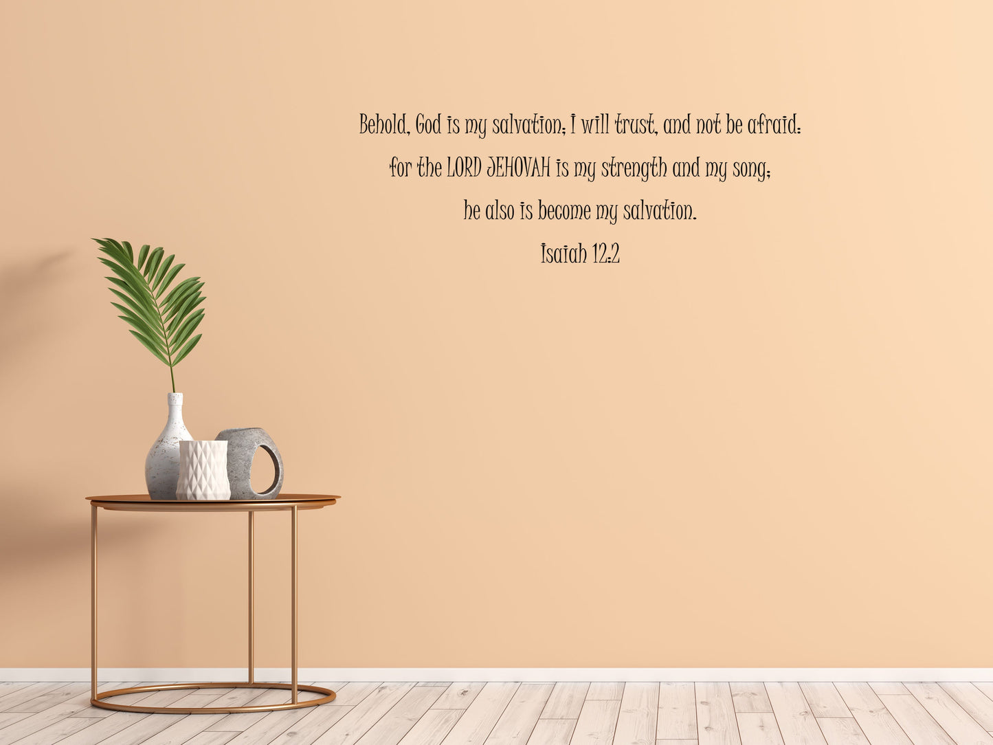 Isaiah 12:2 - Bible Verse Wall Decal Vinyl Wall Decal Inspirational Wall Signs 