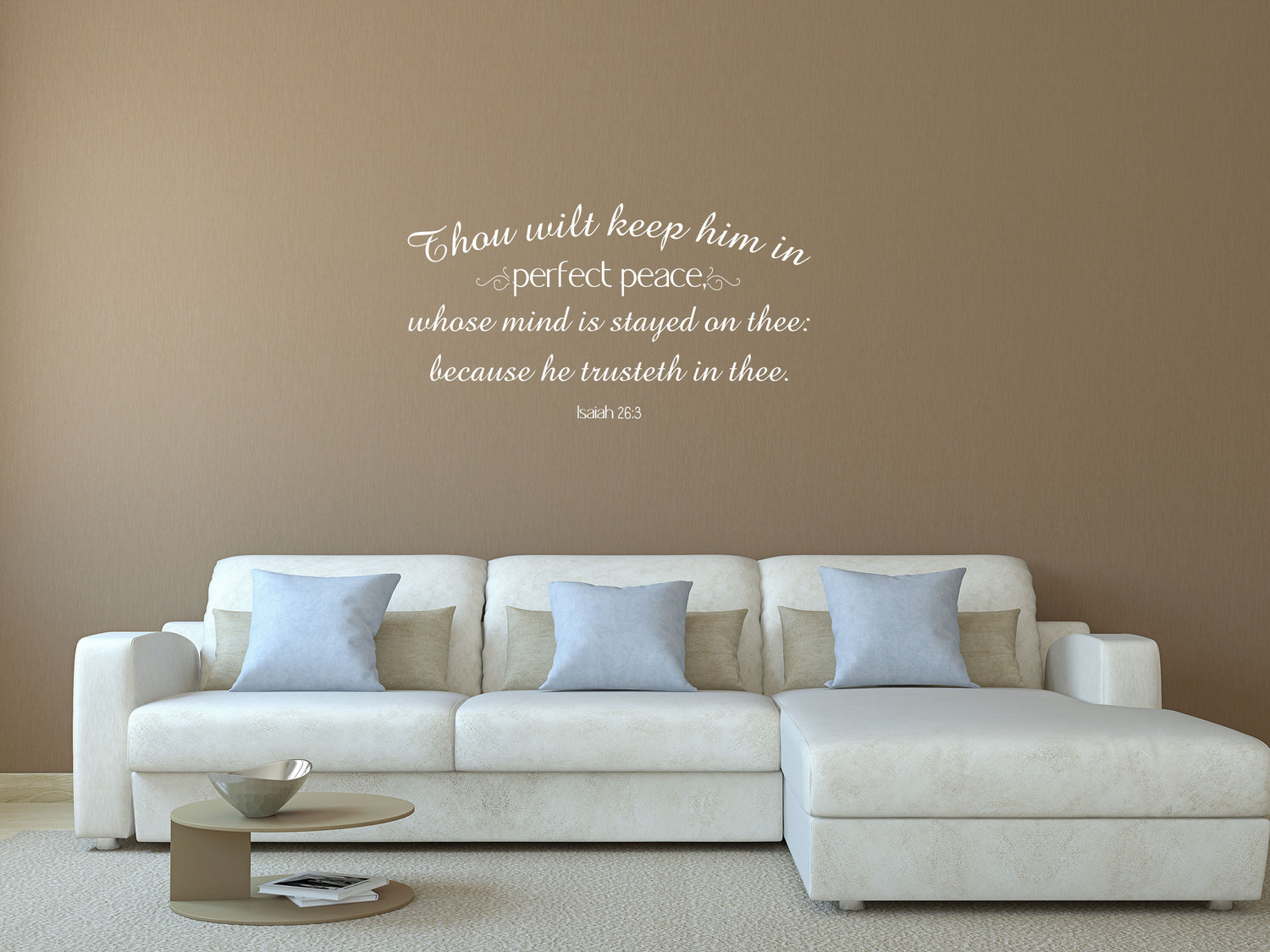 Isaiah 26:3 - Wall Sticker of Bible Verse Vinyl Wall Decal Inspirational Wall Signs 