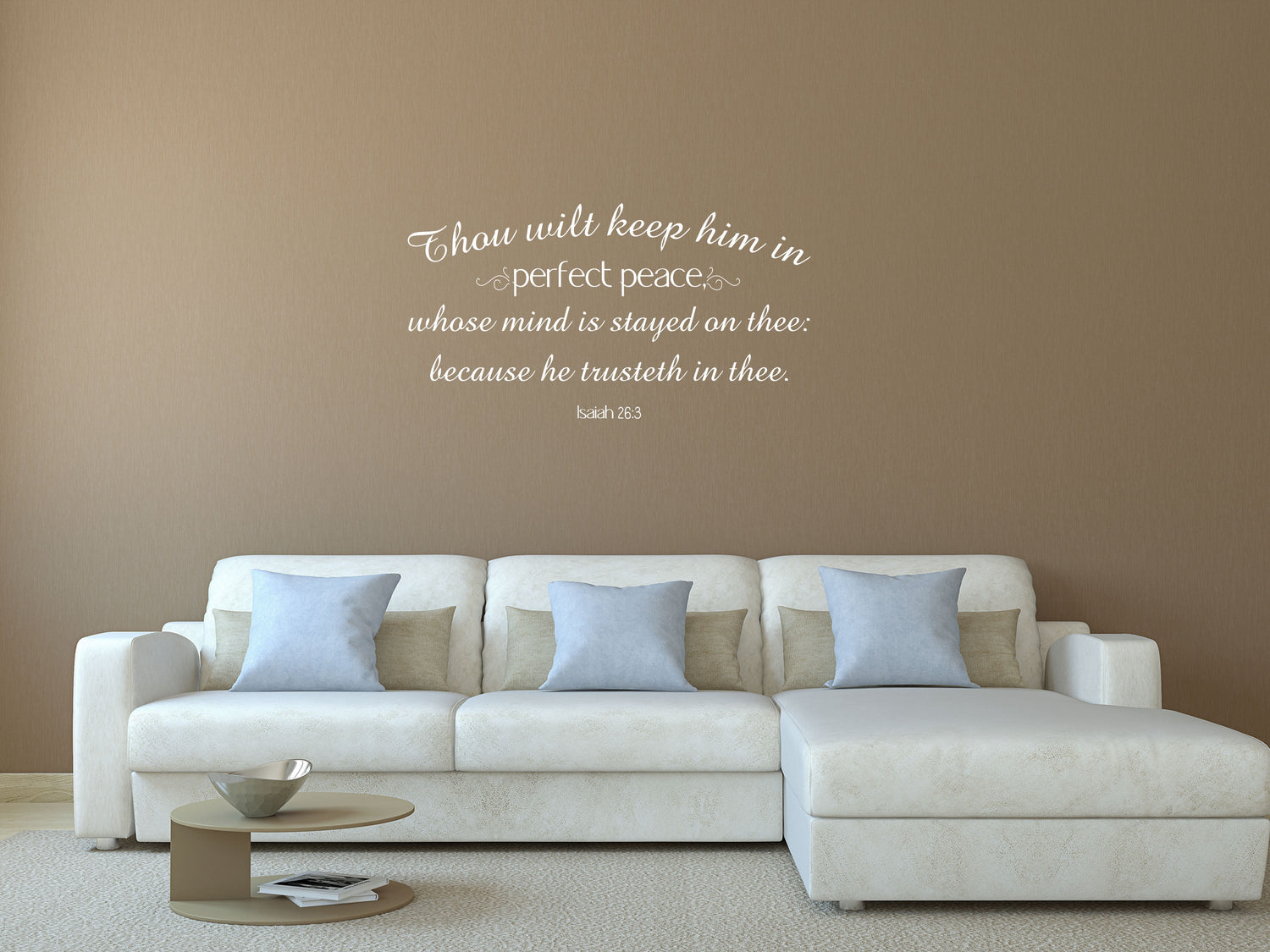 Isaiah 26:3 - Wall Sticker of Bible Verse Vinyl Wall Decal Inspirational Wall Signs 