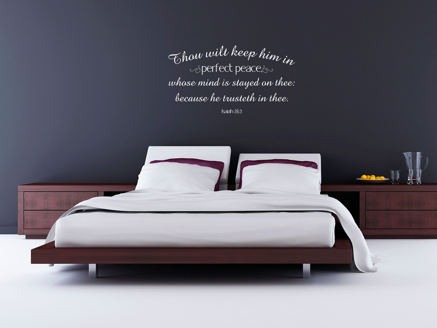 Isaiah 26:3 - Wall Sticker of Bible Verse Vinyl Wall Decal Inspirational Wall Signs 