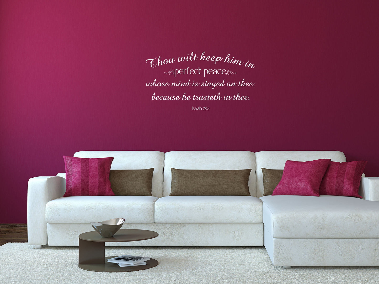 Isaiah 26:3 - Wall Sticker of Bible Verse Vinyl Wall Decal Inspirational Wall Signs 