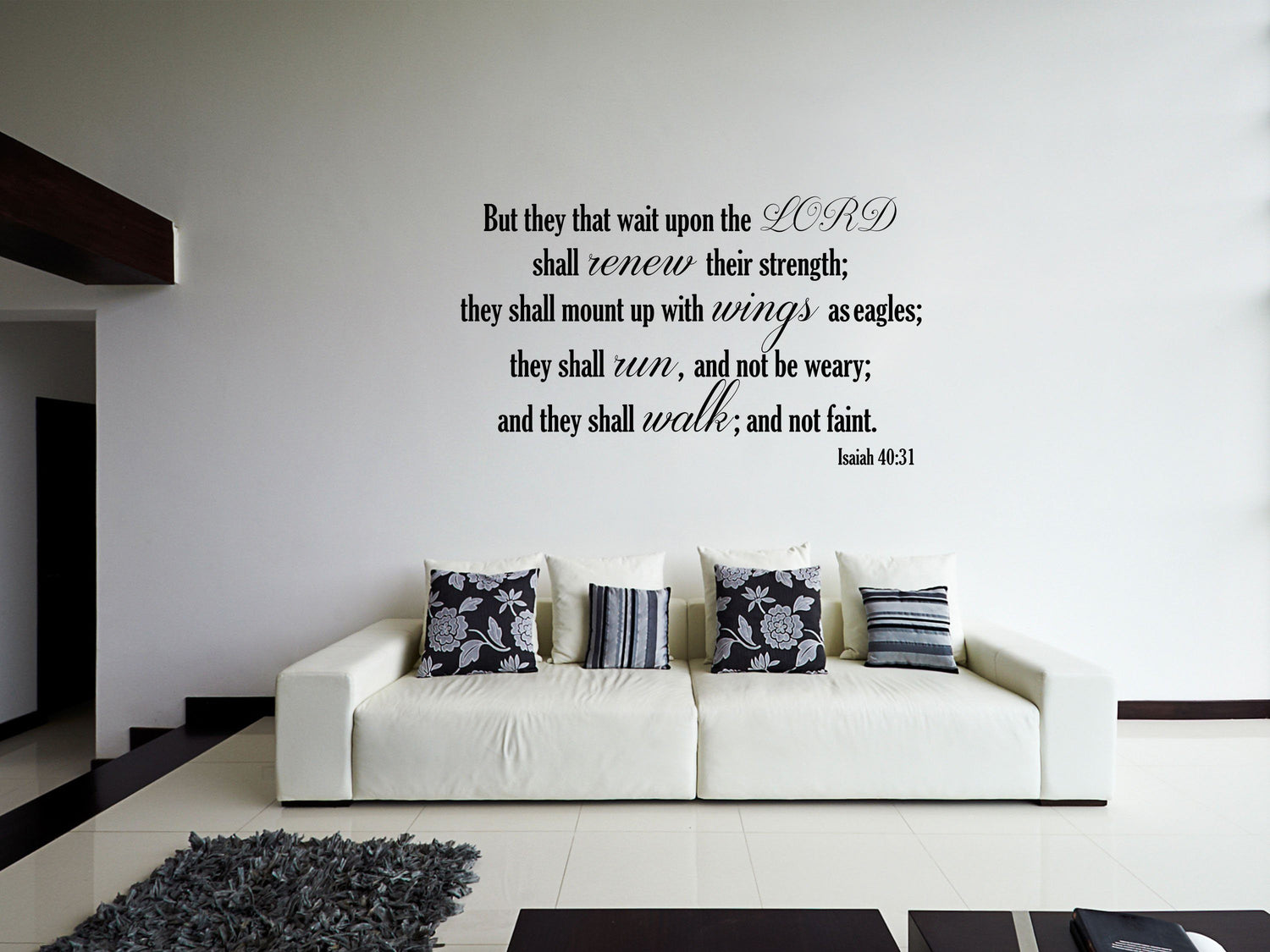 Isaiah 40:31 KJV Vinyl Wall Scripture But They That Wait Upon The LORD Christian Inspiration Wall Decal Bible Quote Wings As Eagles - KJV Vinyl Wall Decal Done 