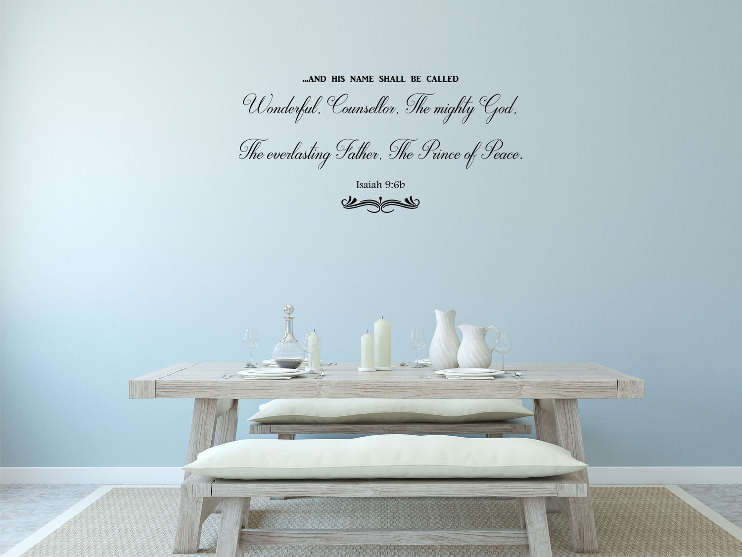 Isaiah 9:6 And His Name Shall Be Called Wonderful - Bible Verse Sticker Vinyl Wall Decal Inspirational Wall Signs 