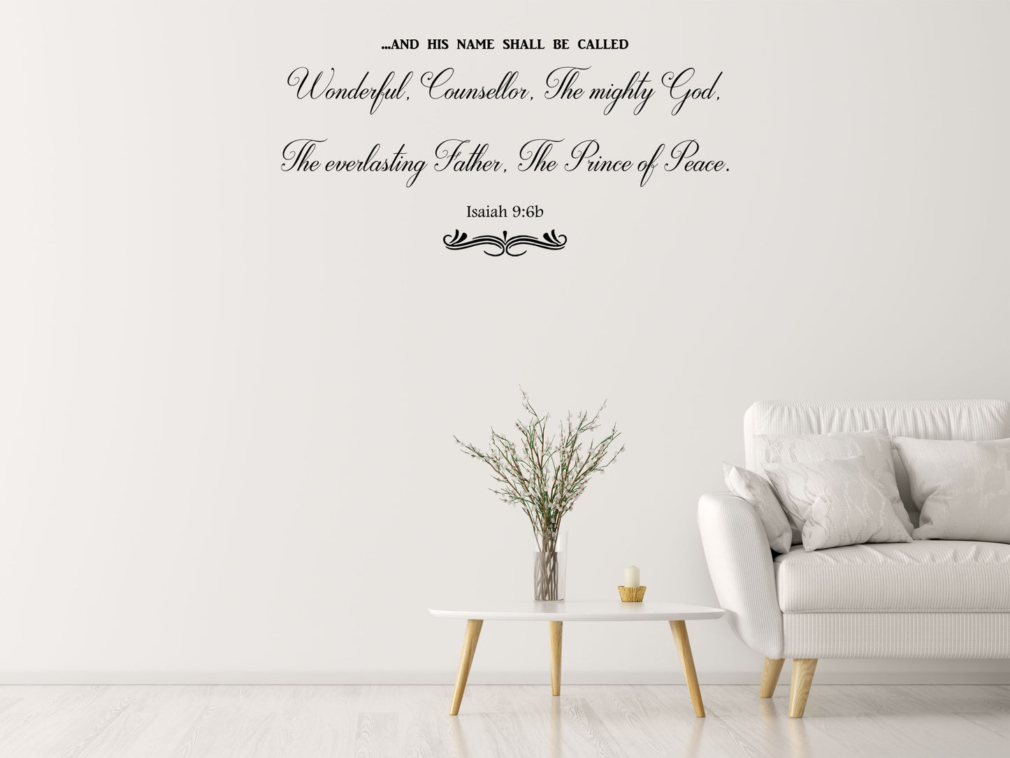 Isaiah 9:6 And His Name Shall Be Called Wonderful - Bible Verse Sticker Vinyl Wall Decal Inspirational Wall Signs 