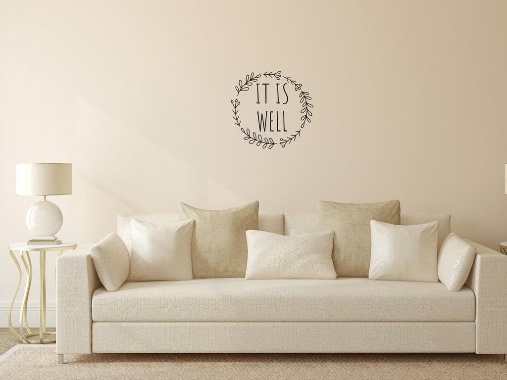 It Is Well Decal - It Is Well Wall Sign - It Is Well Wall Decal - Inspirational Sign - Removable Wall Decal - It Is Well Wall Quote Vinyl Wall Decal Inspirational Wall Signs 