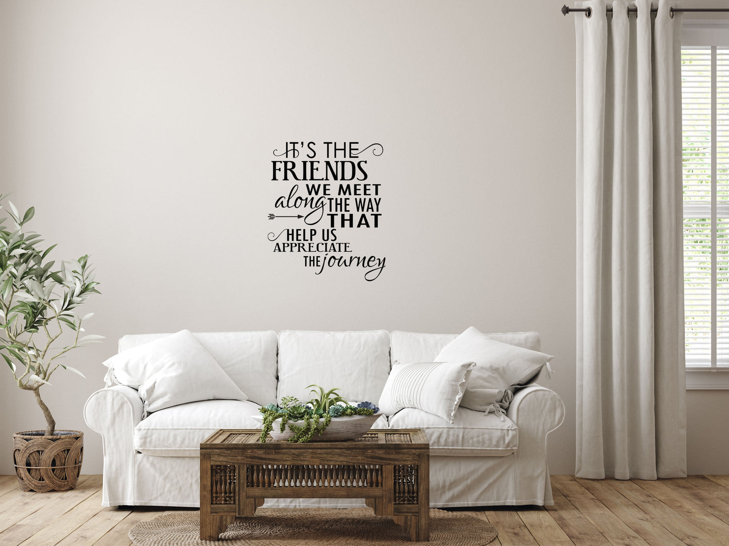 It's The Friends We Meet Bedroom Decor Wall Words Quote Vinyl Wall Decal Inspirational Wall Signs 