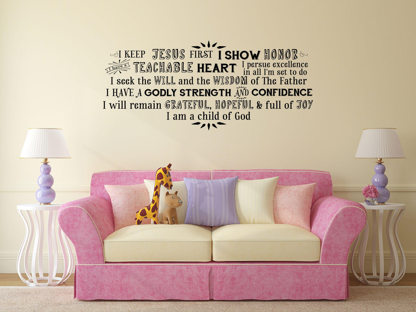 Jesus Vinyl Wall Decal Word Cloud - Godly Inspirational Wisdom Confidence Decal Vinyl Wall Decal Done 