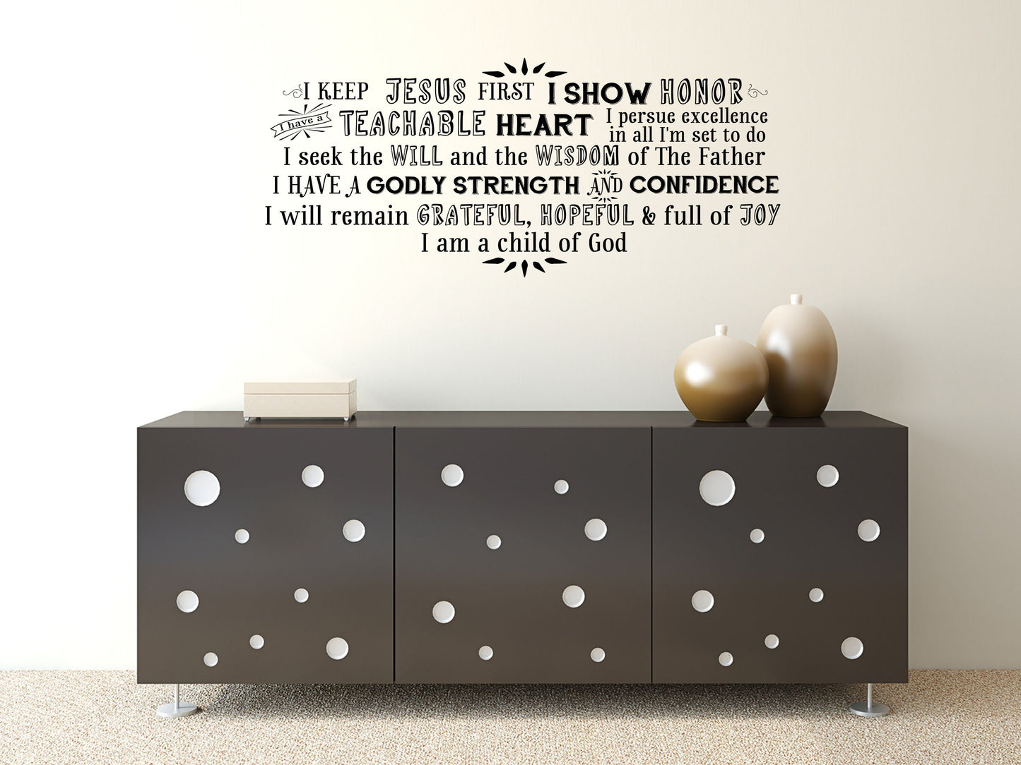 Jesus Vinyl Wall Decal Word Cloud - Godly Inspirational Wisdom Confidence Decal Vinyl Wall Decal Done 