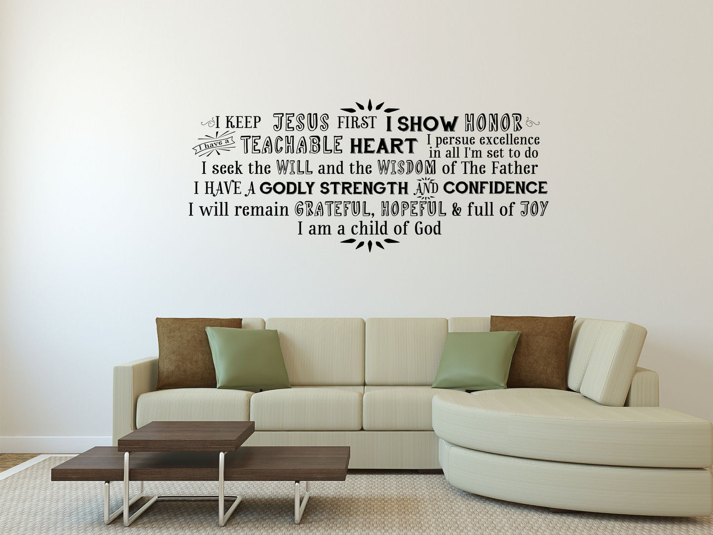 Jesus Vinyl Wall Decal Word Cloud - Godly Inspirational Wisdom Confidence Decal Vinyl Wall Decal Done 