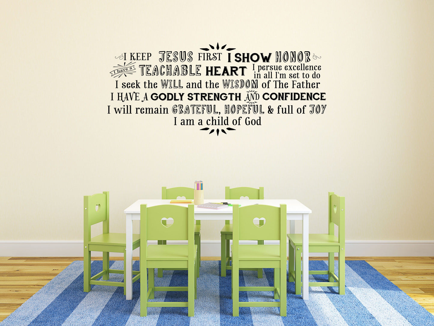 Jesus Vinyl Wall Decal Word Cloud - Godly Inspirational Wisdom Confidence Decal Vinyl Wall Decal Done 