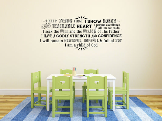 Jesus Vinyl Wall Decal Word Cloud - Godly Inspirational Wisdom Confidence Decal Vinyl Wall Decal Done 