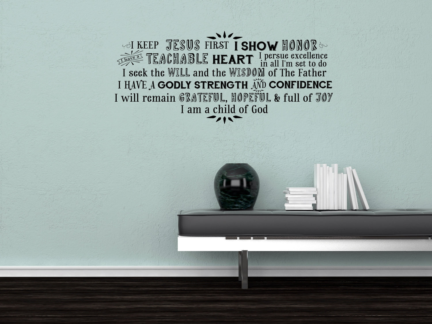 Jesus Vinyl Wall Decal Word Cloud - Godly Inspirational Wisdom Confidence Decal Vinyl Wall Decal Done 