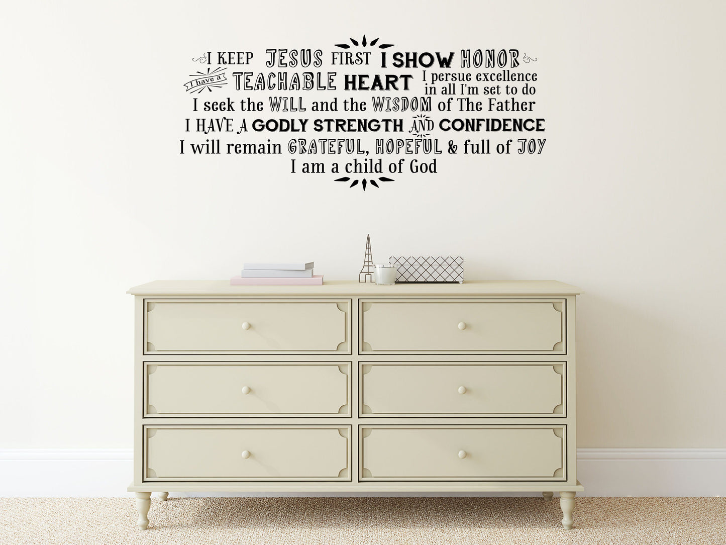 Jesus Vinyl Wall Decal Word Cloud - Godly Inspirational Wisdom Confidence Decal Vinyl Wall Decal Done 