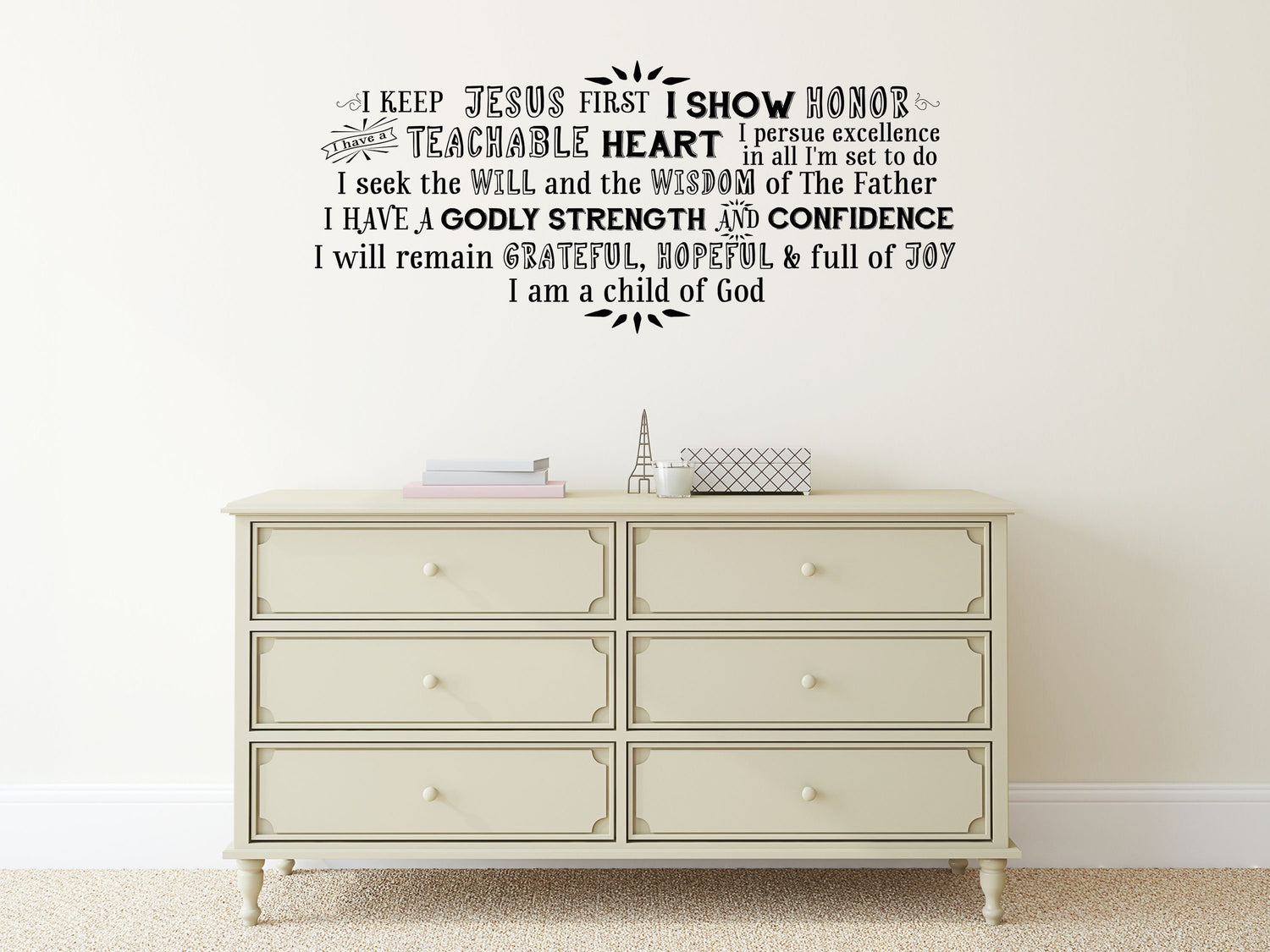 Jesus Vinyl Wall Decal Word Cloud - Godly Inspirational Wisdom Confidence Decal Vinyl Wall Decal Done 