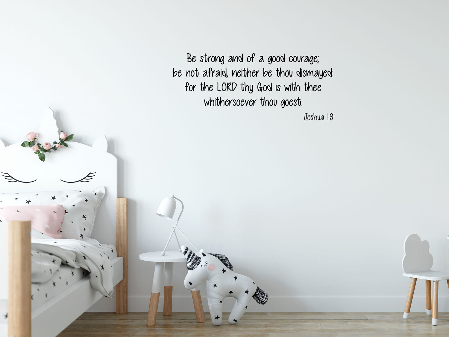 Joshua 1:9 - Bible Wall Quote Sticker Vinyl Wall Decal Inspirational Wall Signs 