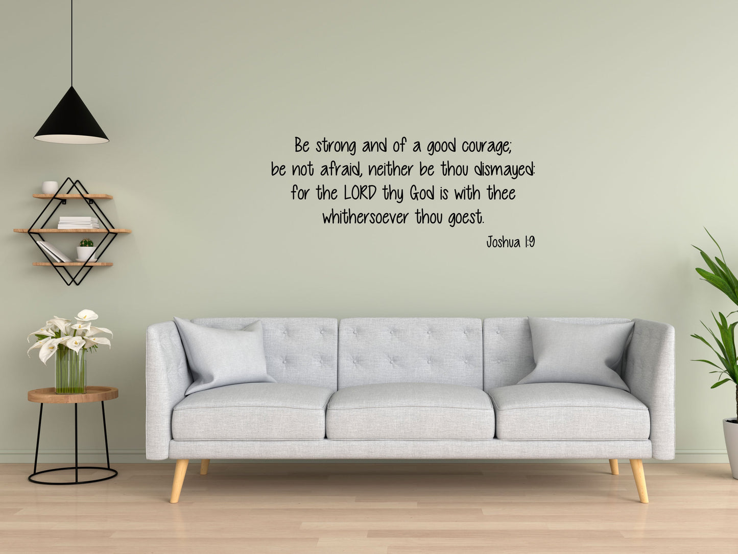 Joshua 1:9 - Bible Wall Quote Sticker Vinyl Wall Decal Inspirational Wall Signs 