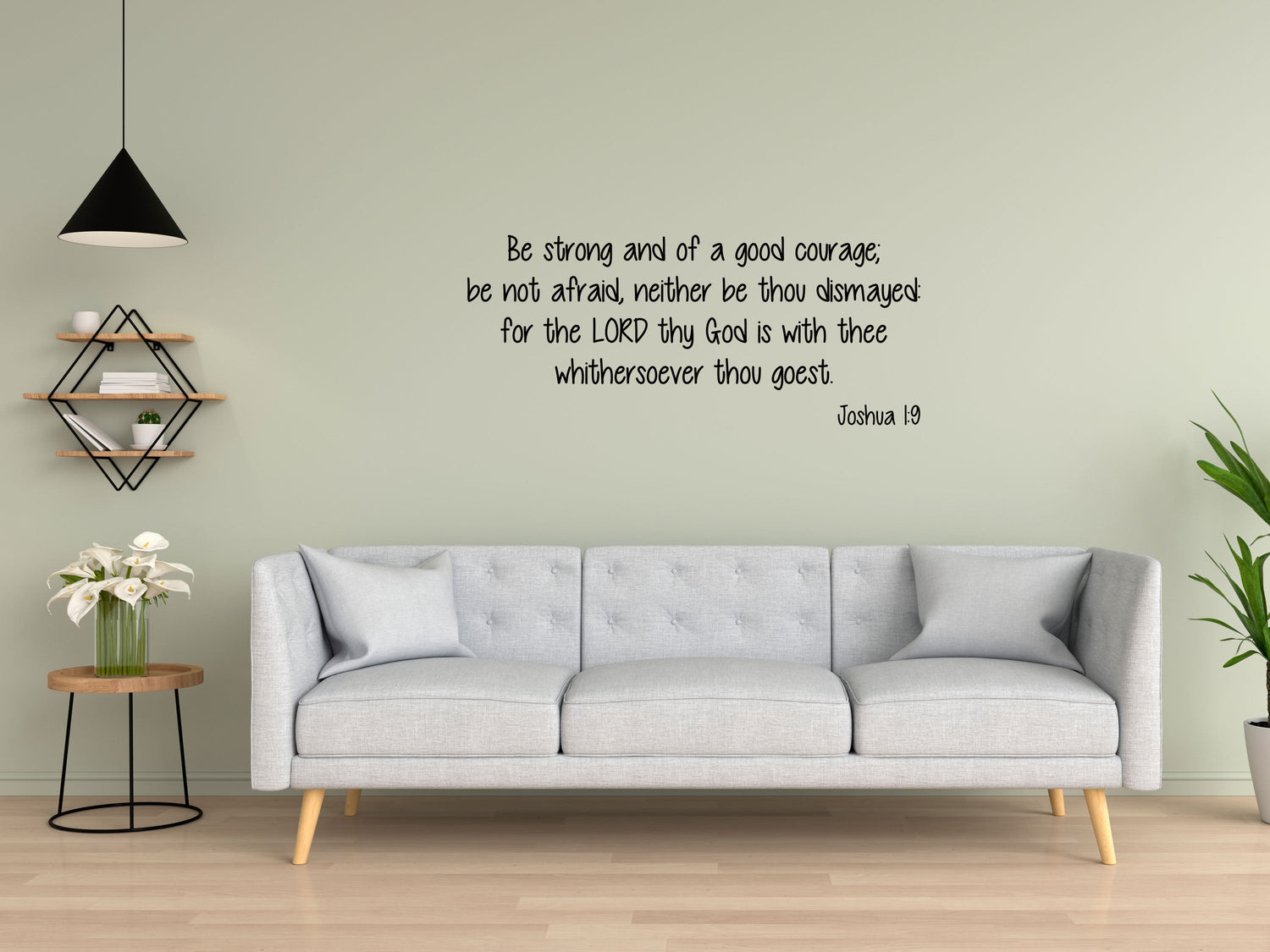Joshua 1:9 - Bible Wall Quote Sticker Vinyl Wall Decal Inspirational Wall Signs 