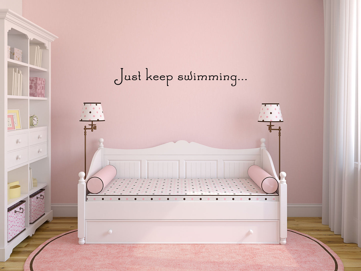 Just Keep Swimming Vinyl Wall Decal Inspirational Wall Signs 