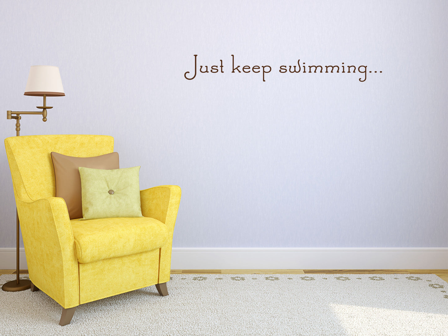 Just Keep Swimming Vinyl Wall Decal Inspirational Wall Signs 