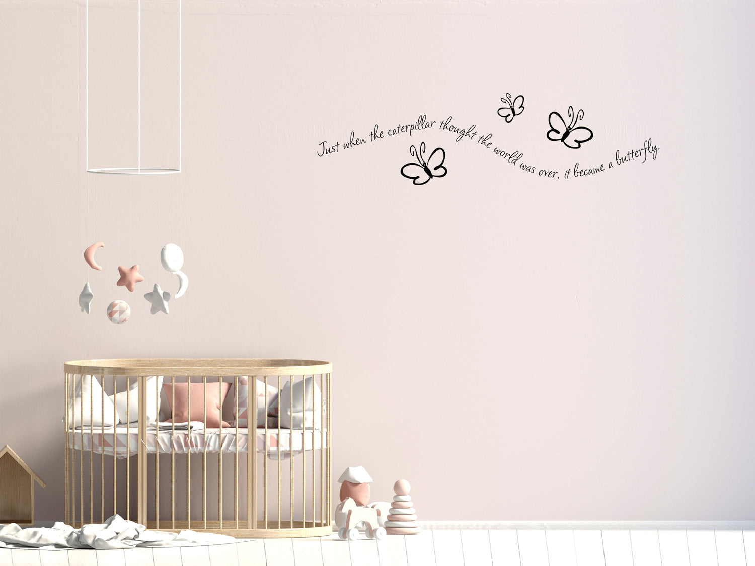 Just When The Caterpillar - Inspirational Wall Decals Vinyl Wall Decal Inspirational Wall Signs 