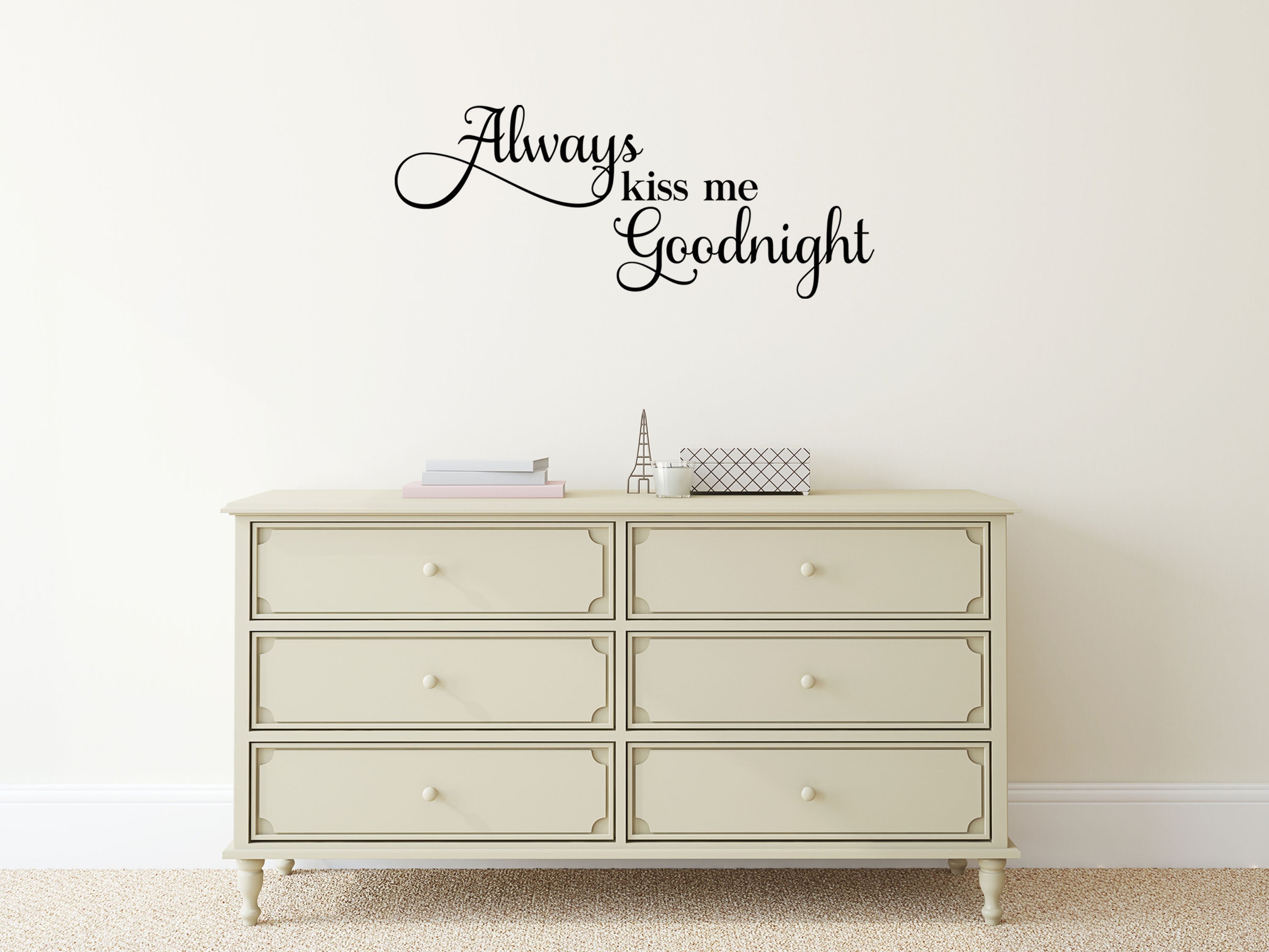 Kiss Me Goodnight - Inspirational Wall Decals Vinyl Wall Decal Done 