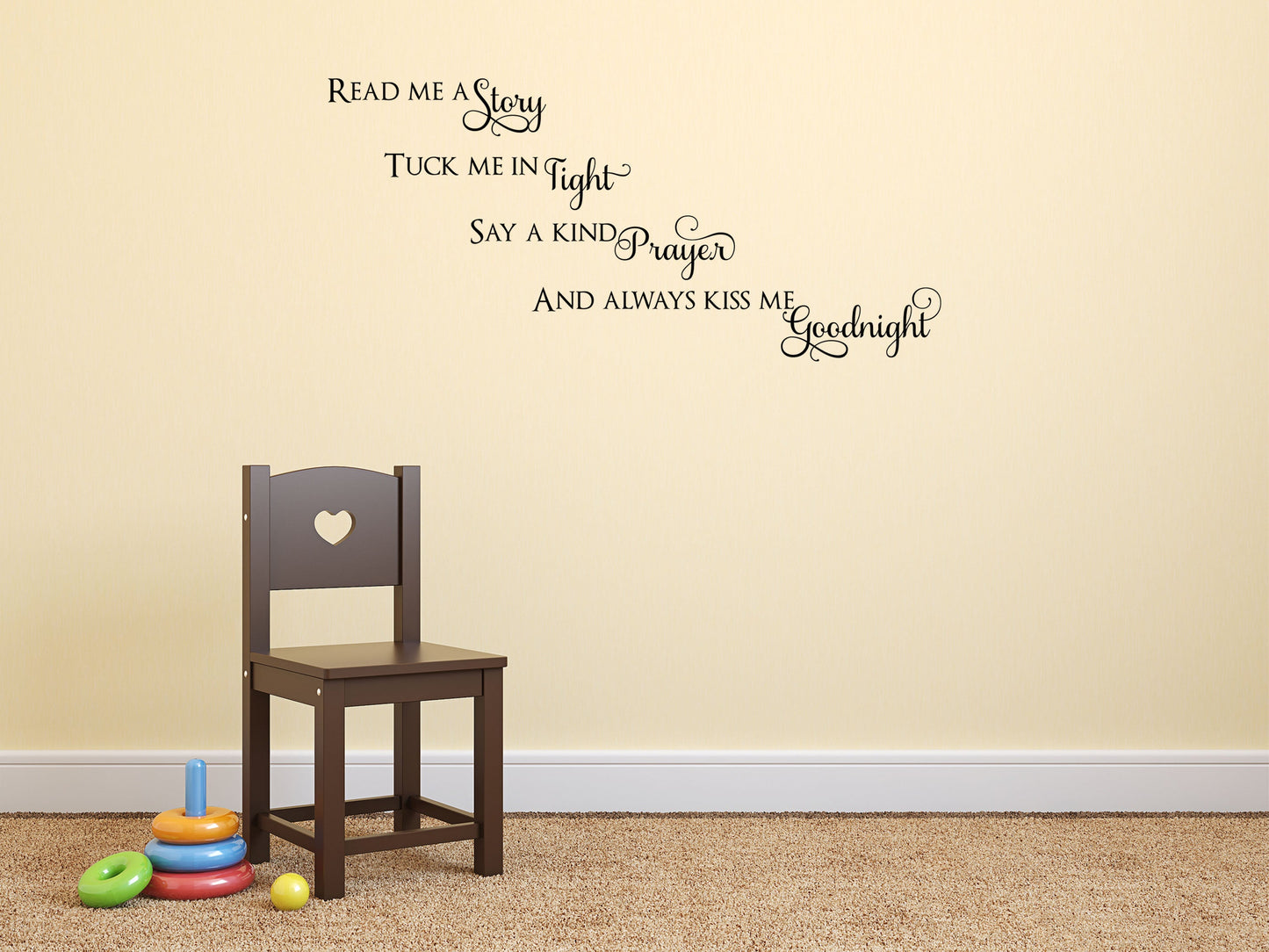 Kiss Me Goodnight - Inspirational Wall Decals Vinyl Wall Decal Inspirational Wall Signs 