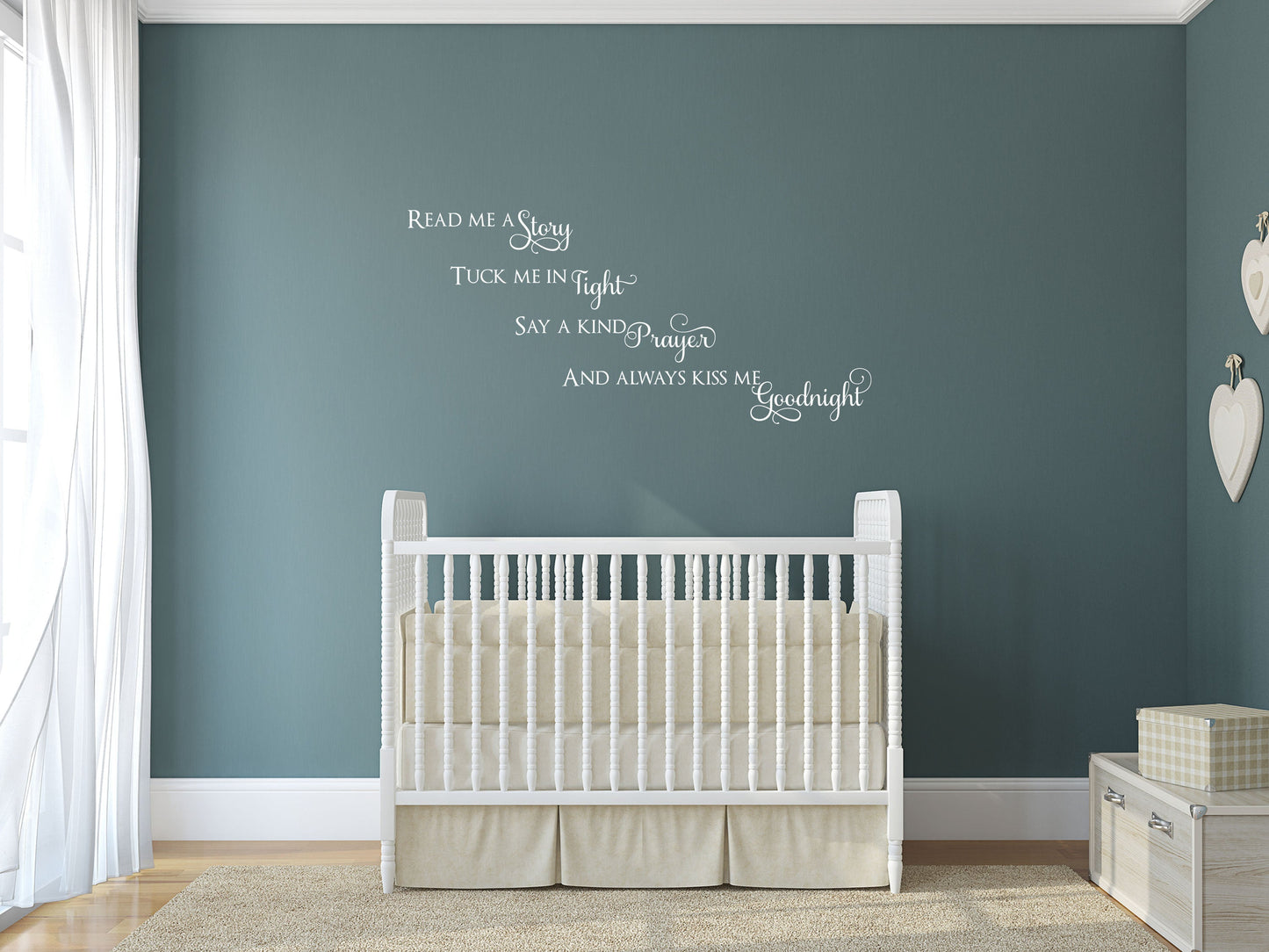 Kiss Me Goodnight - Inspirational Wall Decals Vinyl Wall Decal Inspirational Wall Signs 