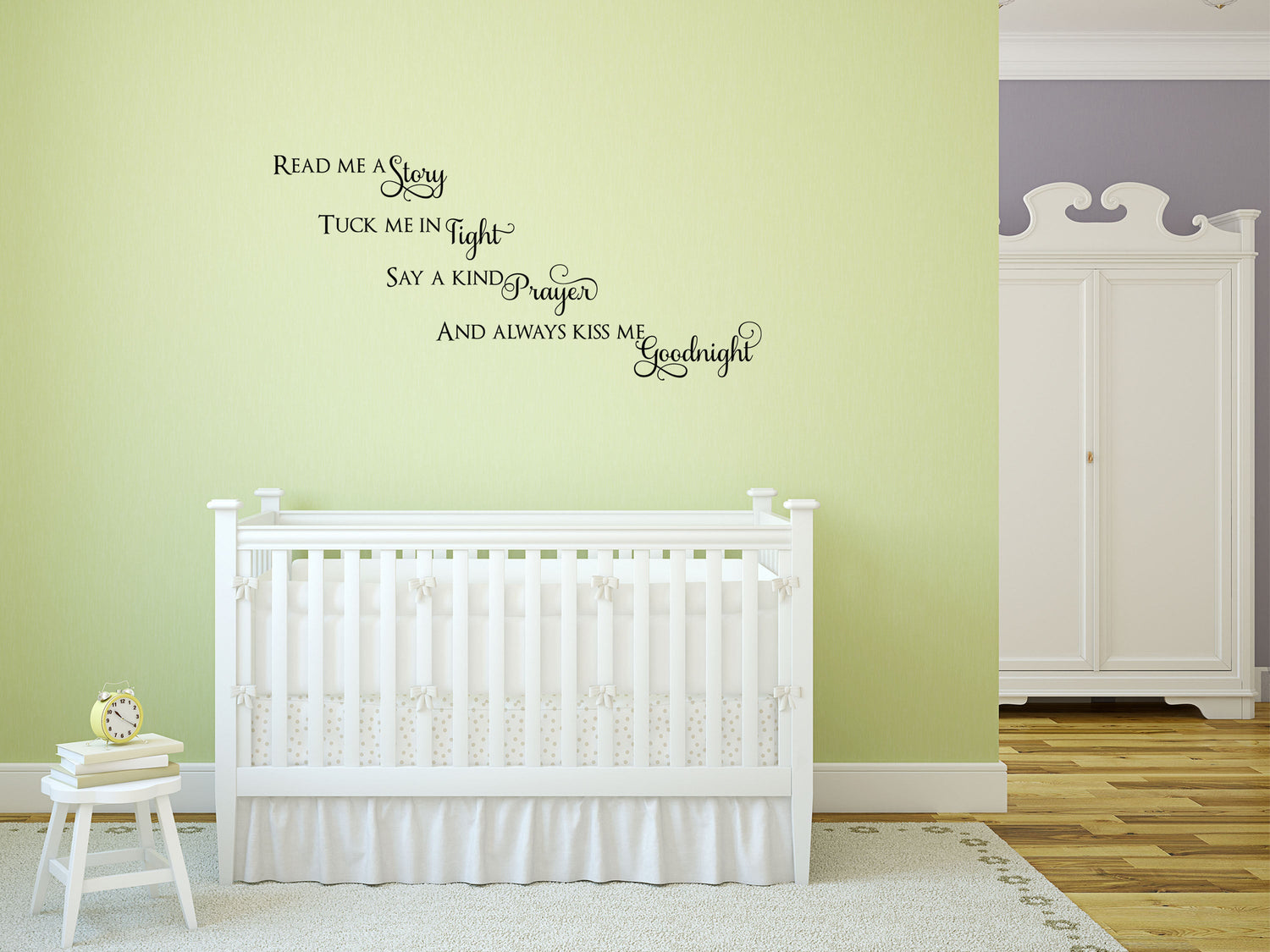 Kiss Me Goodnight - Inspirational Wall Decals Vinyl Wall Decal Inspirational Wall Signs 