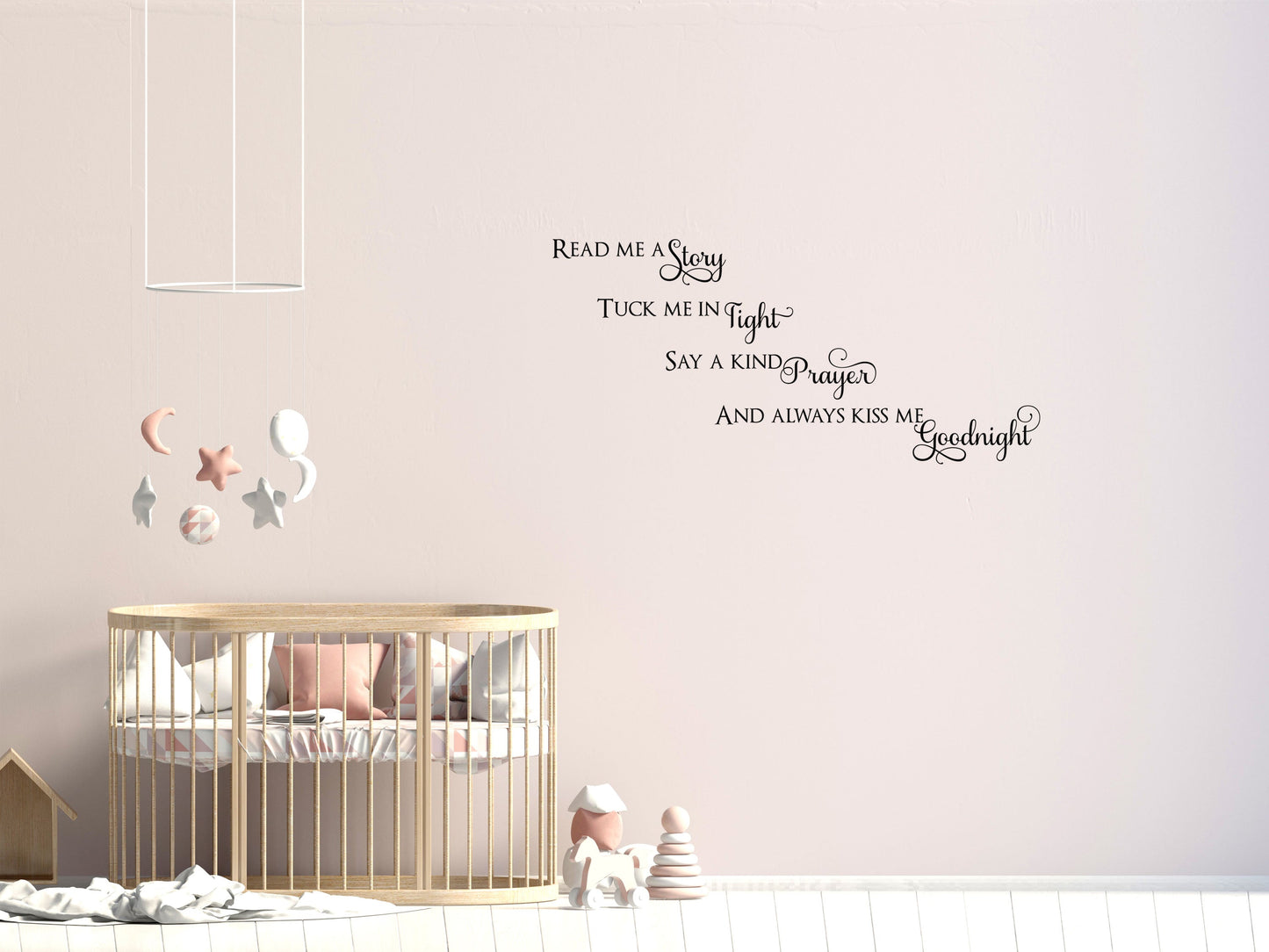 Kiss Me Goodnight - Inspirational Wall Decals Vinyl Wall Decal Inspirational Wall Signs 