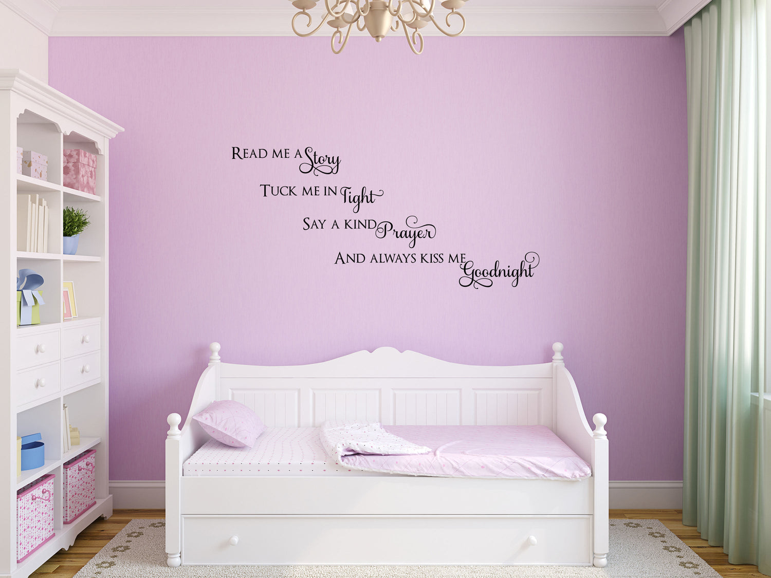 Kiss Me Goodnight - Inspirational Wall Decals Vinyl Wall Decal Inspirational Wall Signs 