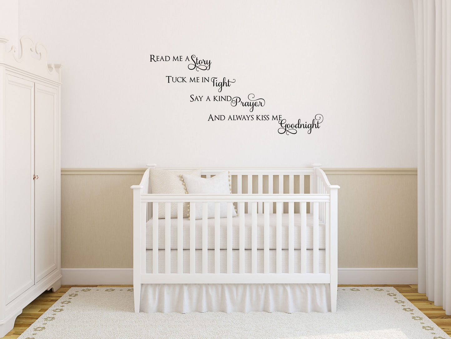 Kiss Me Goodnight - Inspirational Wall Decals Vinyl Wall Decal Inspirational Wall Signs 