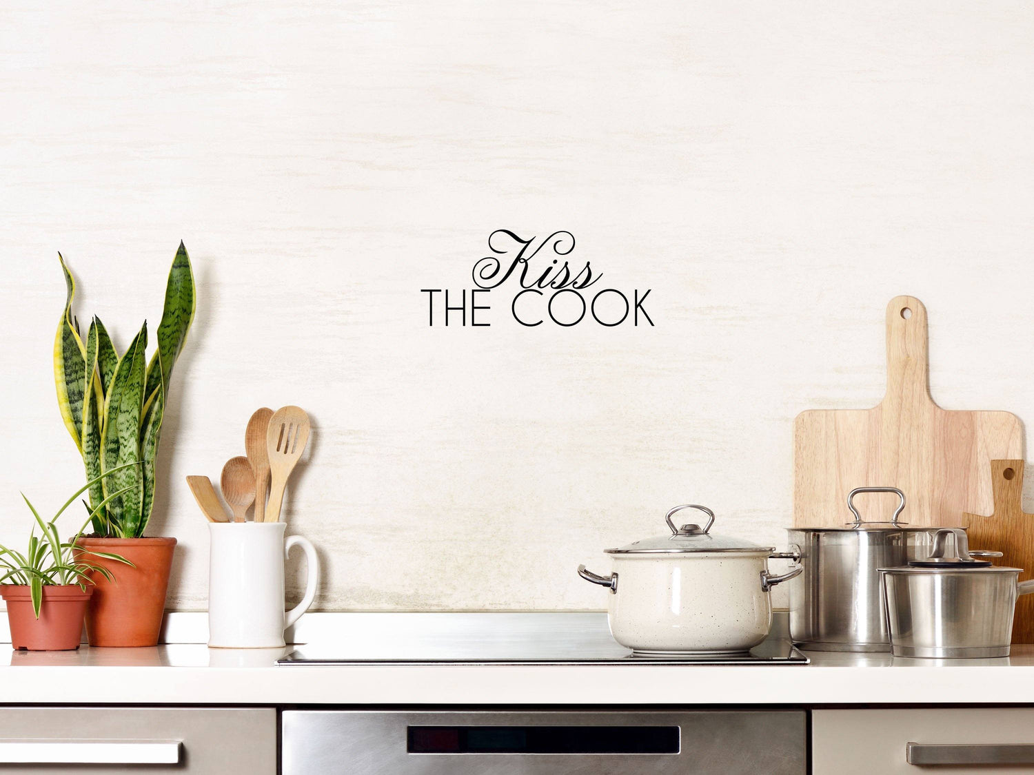 Kiss The Cook Wall Decal - Kiss The Cook Decal - Kitchen Wall Art - Kitchen Wall Decal - Kiss The Cook Wall Decor Vinyl Wall Decal Done 