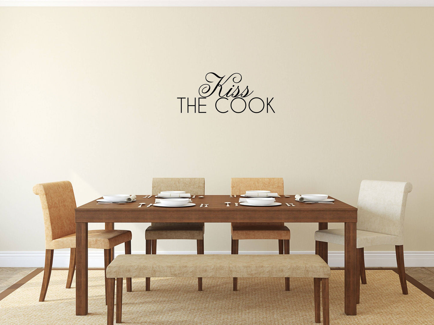 Kiss The Cook Wall Decal - Kiss The Cook Decal - Kitchen Wall Art - Kitchen Wall Decal - Kiss The Cook Wall Decor Vinyl Wall Decal Done 