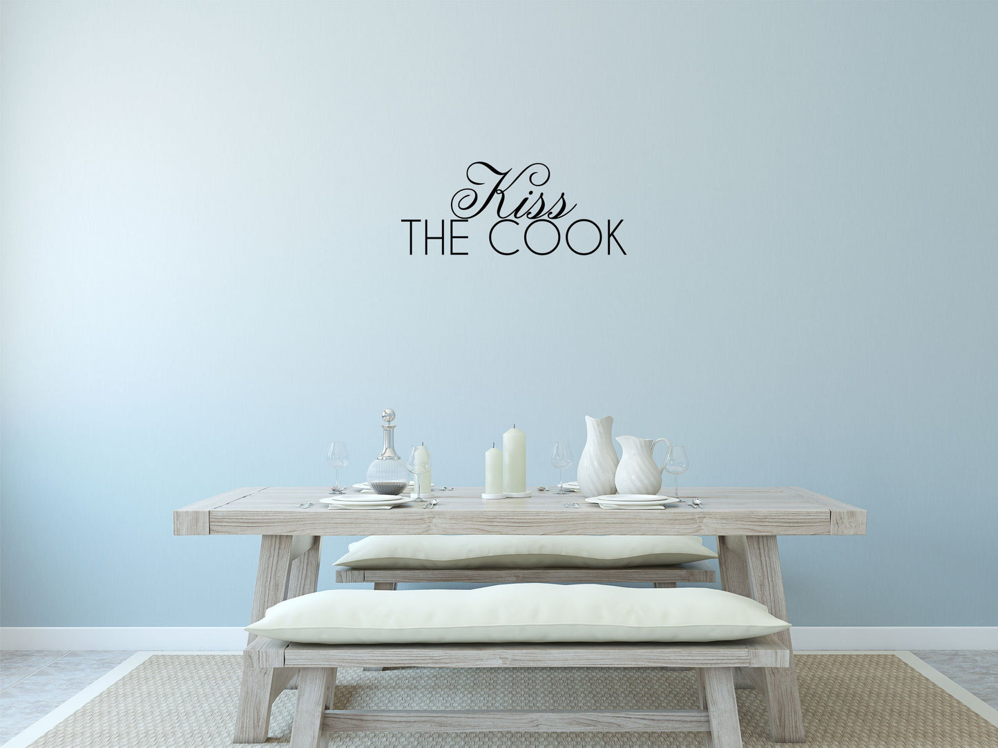 Kiss The Cook Wall Decal - Kiss The Cook Decal - Kitchen Wall Art - Kitchen Wall Decal - Kiss The Cook Wall Decor Vinyl Wall Decal Done 
