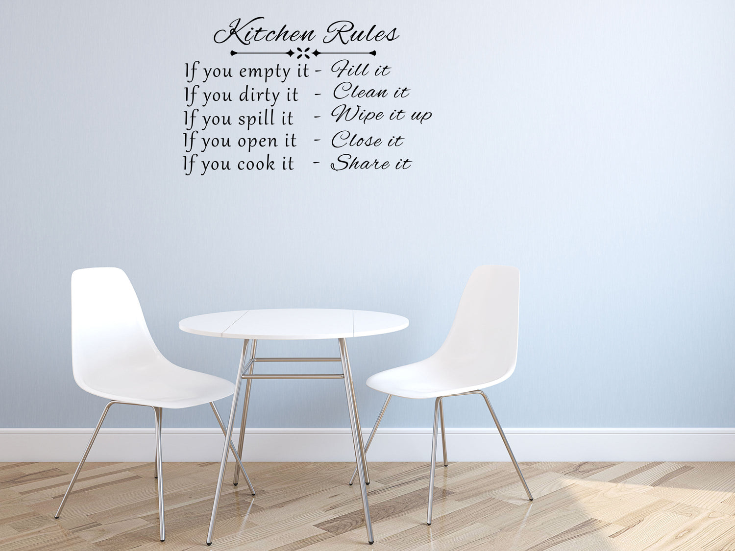 Kitchen Rules Vinyl Wall Decal Inspirational Wall Signs 