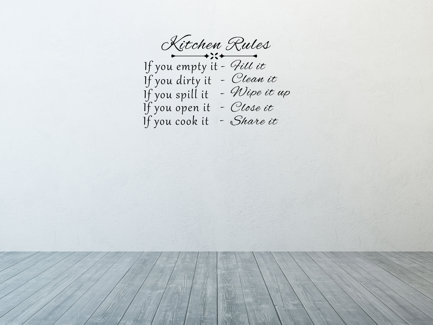 Kitchen Rules Vinyl Wall Decal Inspirational Wall Signs 