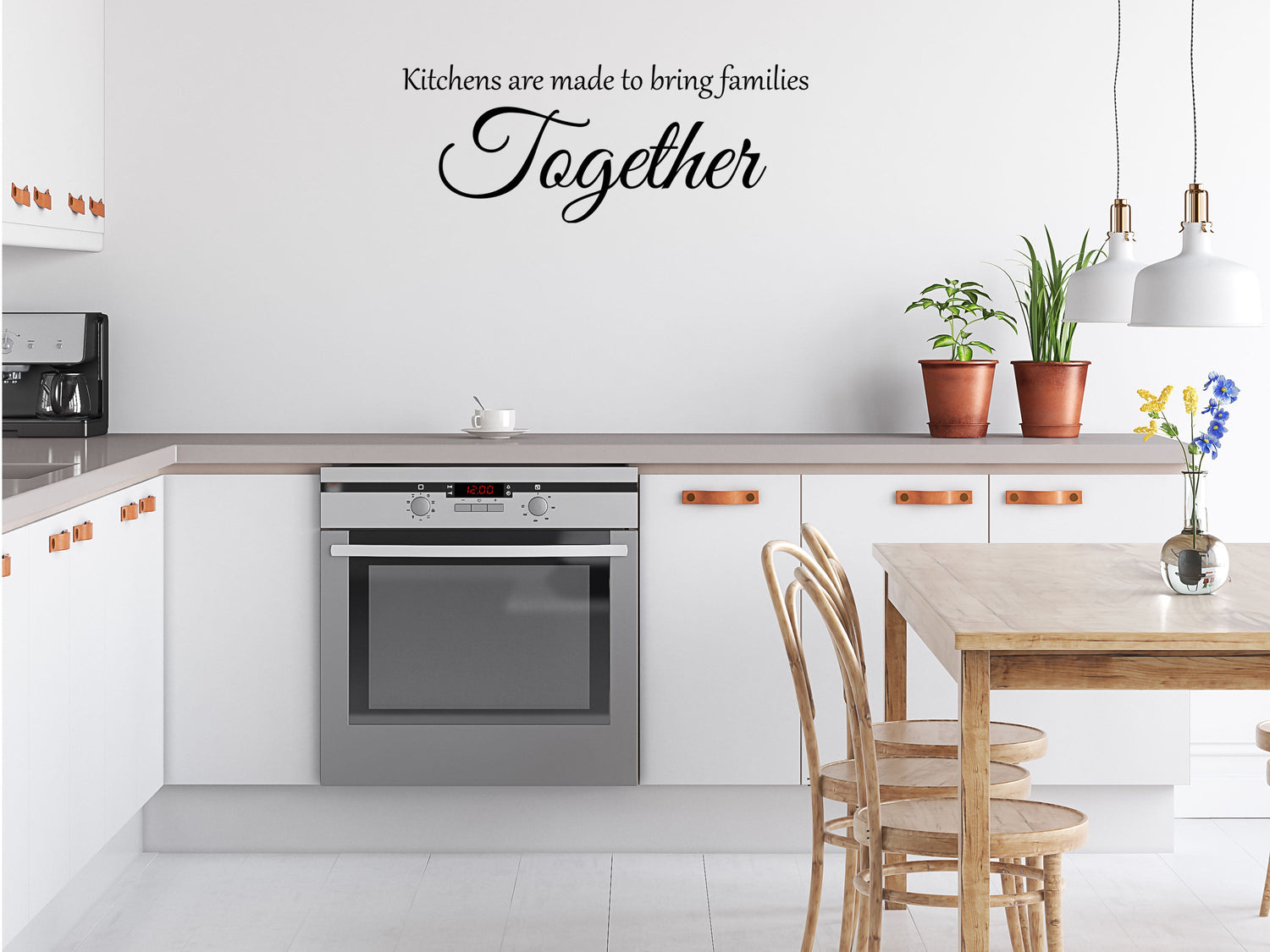 Kitchens Are Made To Bring Families Together Vinyl Wall Decal Inspirational Wall Signs 