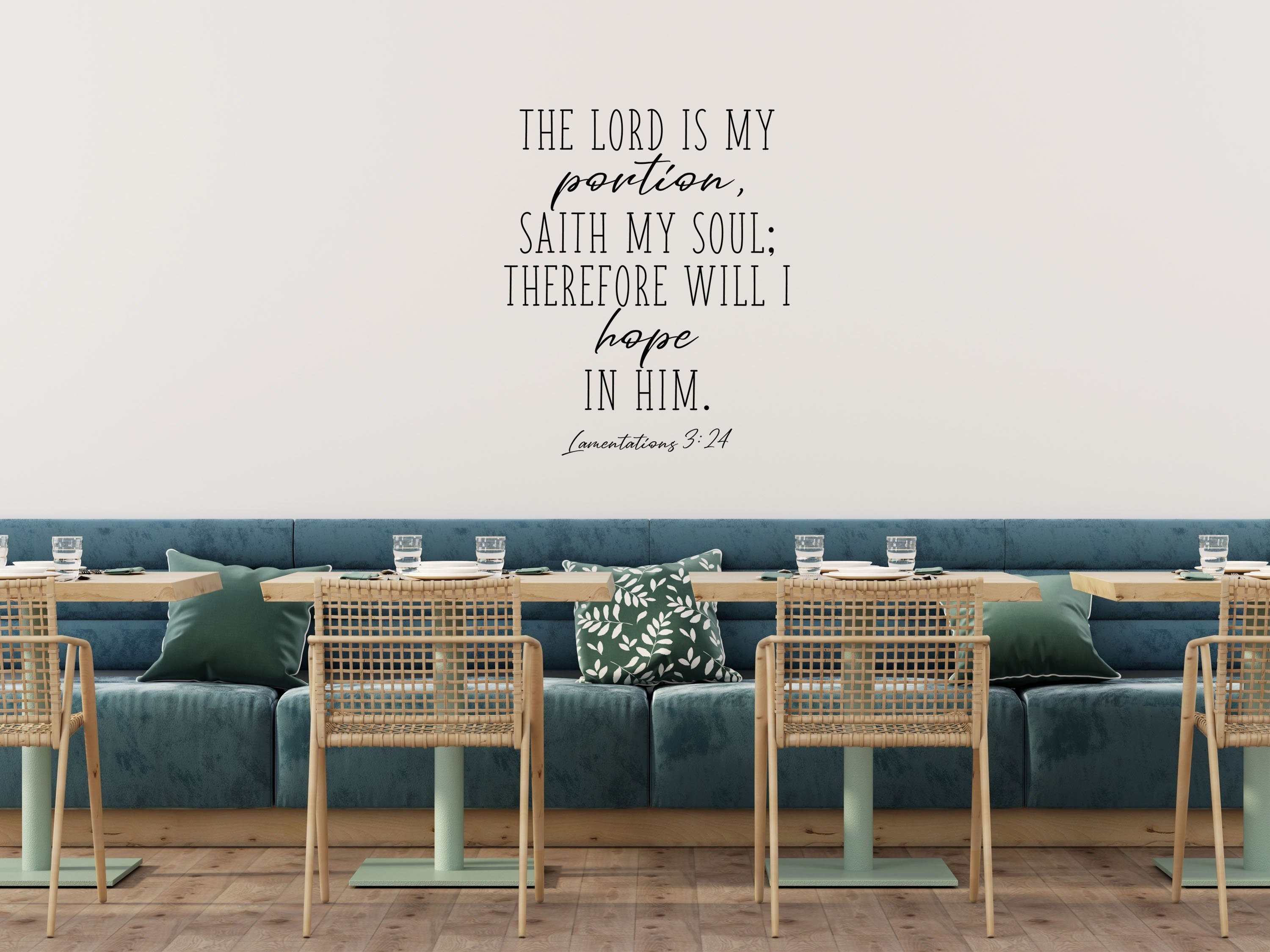 Lamentations 3:24 - Christian Wall Decal Sticker Vinyl Wall Decal Inspirational Wall Signs 