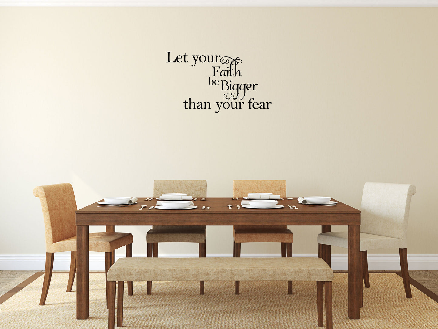 Let Your Faith Be Bigger Than Your Fear Vinyl Wall Decal Inspirational Wall Signs 