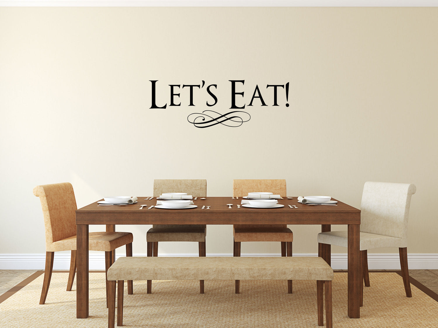Let's Eat - Inspirational Wall Decals Vinyl Wall Decal Inspirational Wall Signs 