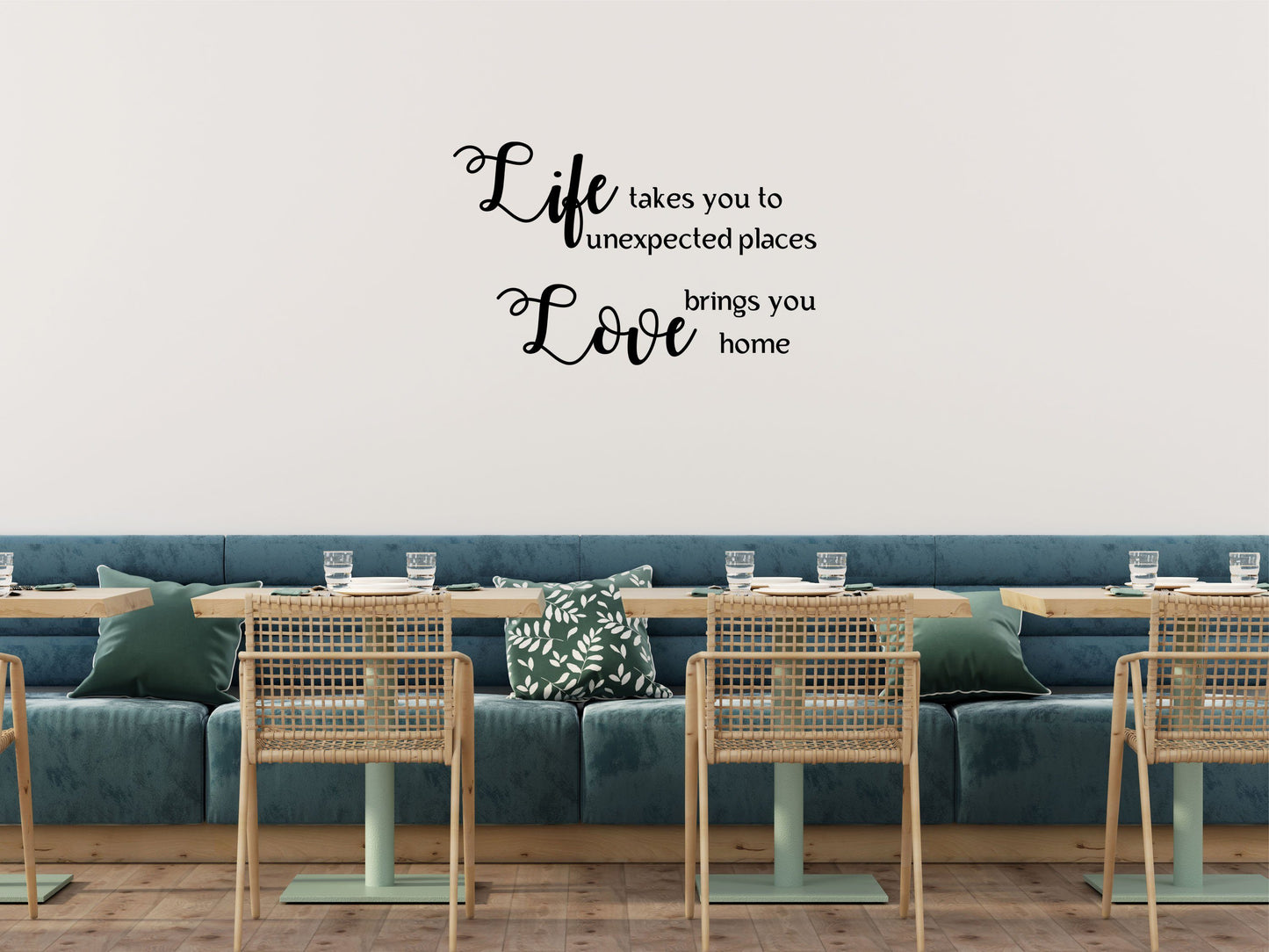 Life Takes You Unexpected Places Decal - Life Quote Decal - Life and Love Decal - Love Brings You Home - Inspirational Wall Art Vinyl Wall Decal Done 